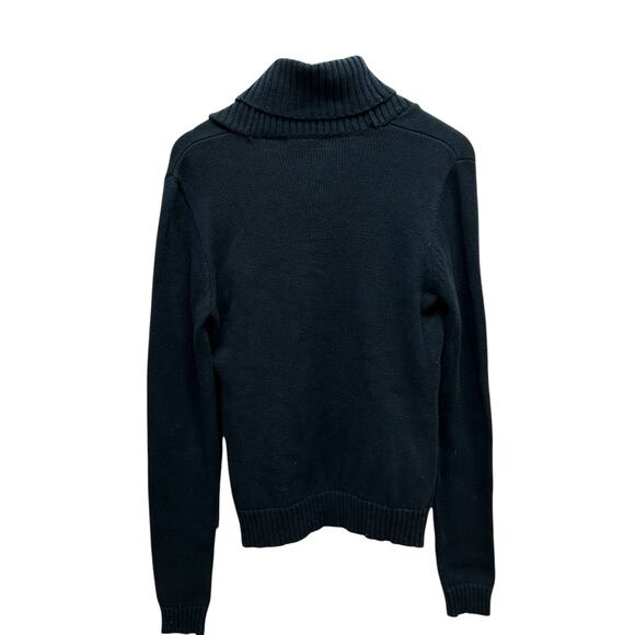 Chaps Black Shawl Collar Sweater‎ M Gold Accent Buttons - Picture 2 of 10